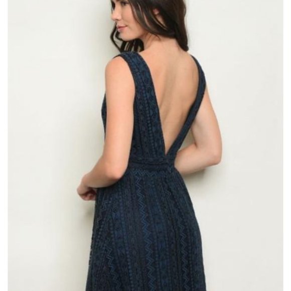 NWT!! Dillard’s Gianni Bini Party Cocktail Lace Dress Open Back M - Picture 1 of 14